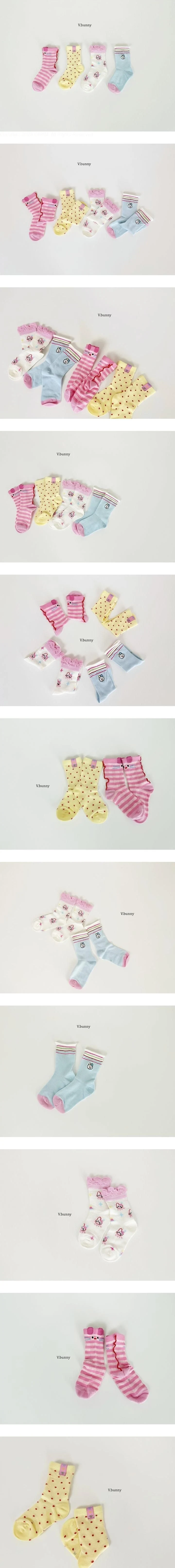 V Bunny - Korean Children Fashion - #littlefashionista - Cotton Candy Socks Set