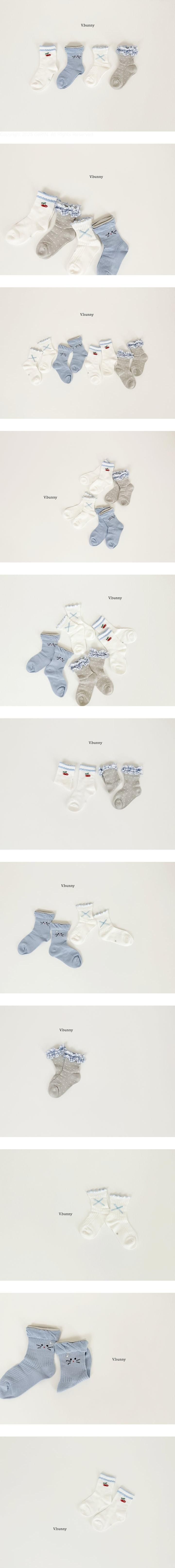 V Bunny - Korean Children Fashion - #magicofchildhood - Cherni Socks Set