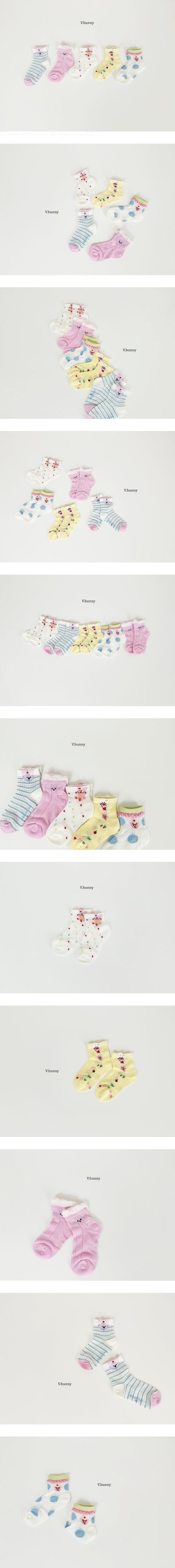 V Bunny - Korean Children Fashion - #stylishchildhood - Bibi Chu Socks Set