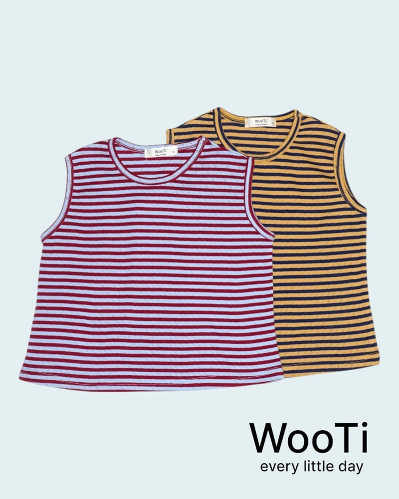 Wooti - Korean Children Fashion - #littlefashionista - Colorful Eyelet Sleeveless Top