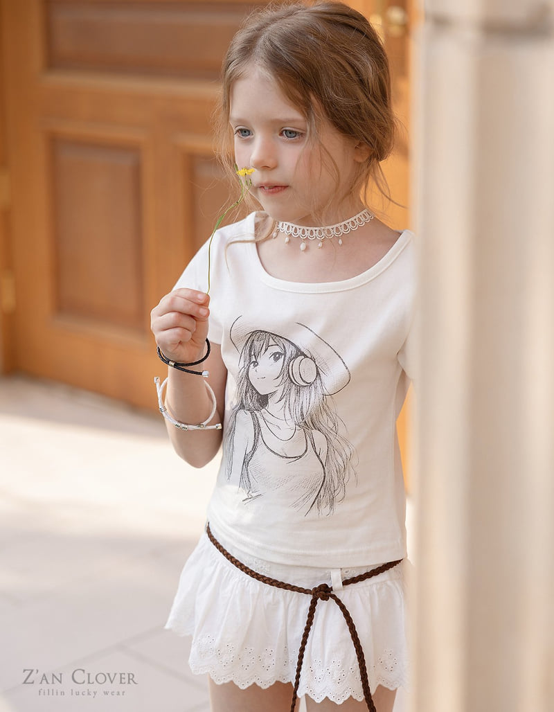 Zan Clover - Korean Children Fashion - #Kfashion4kids - Sketch Girl Tee - 3