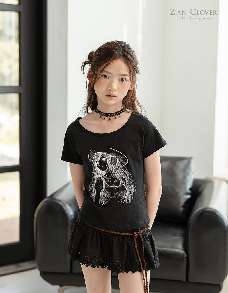 Zan Clover - Korean Children Fashion - #childofig - Sketch Girl Tee - 8
