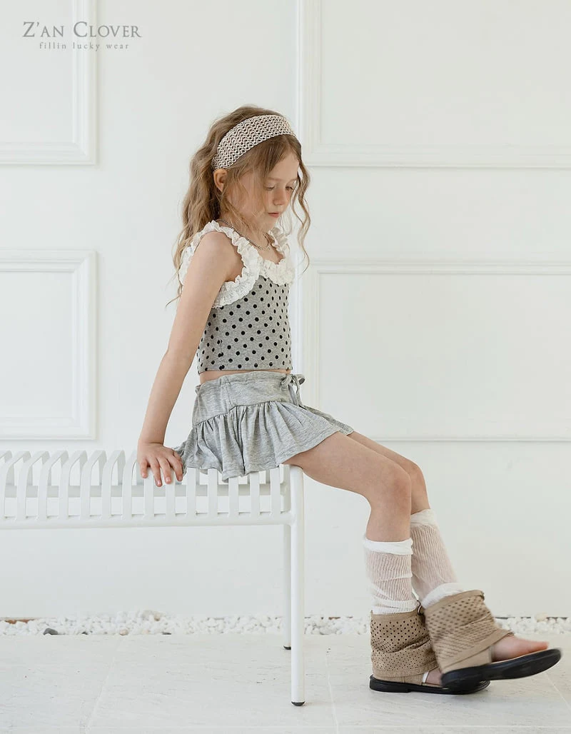 Zan Clover - Korean Children Fashion - #prettylittlegirls - Dot Frill Sleeveless - 4
