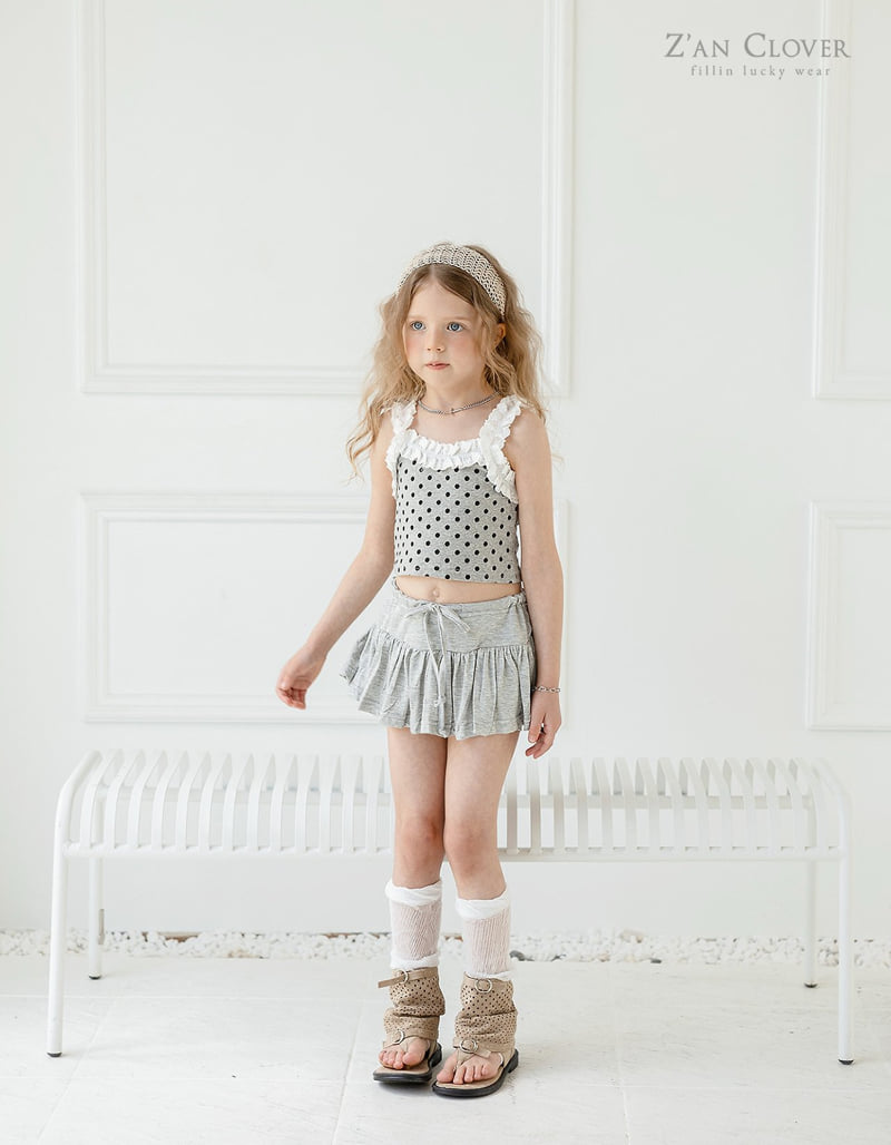 Zan Clover - Korean Children Fashion - #designkidswear - Dot Frill Sleeveless - 7