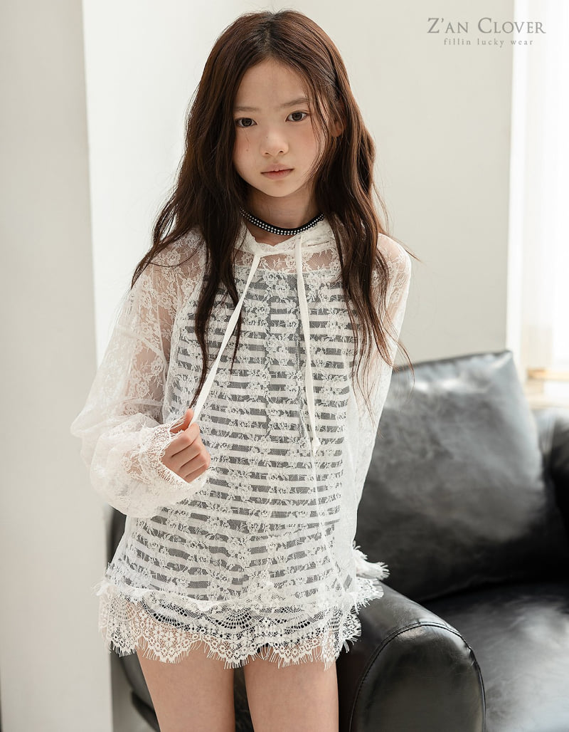 Zan Clover - Korean Children Fashion - #designkidswear - See-Through Lace Hoodie - 3