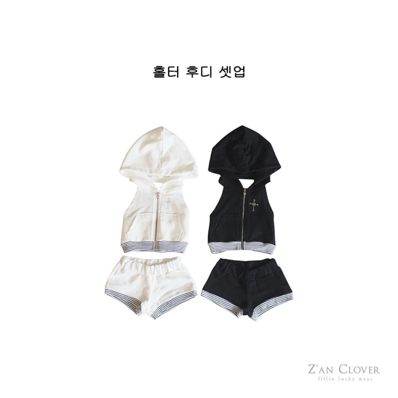 Zan Clover - Korean Children Fashion - #designkidswear - Halter Hoodie Set-Up (Junior)