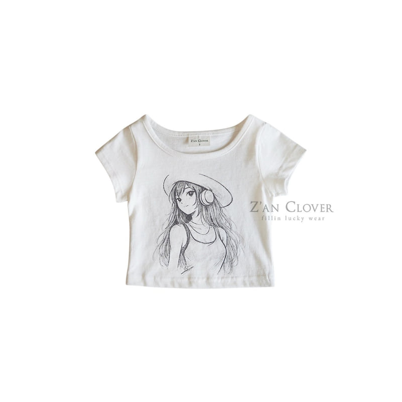 Zan Clover - Korean Children Fashion - #discoveringself - Sketch Girl Tee - 12