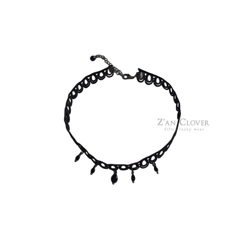 Zan Clover - Korean Children Fashion - #kidsshorts - Drop Lace Choker - 2
