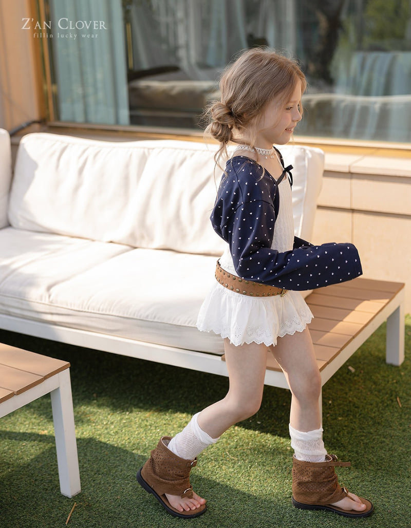 Zan Clover - Korean Children Fashion - #kidsshorts - Heart Crop Cardigan - 7