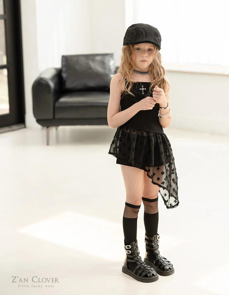 Zan Clover - Korean Children Fashion - #kidsstore - Unbalanced Slip One-piece Top - 5