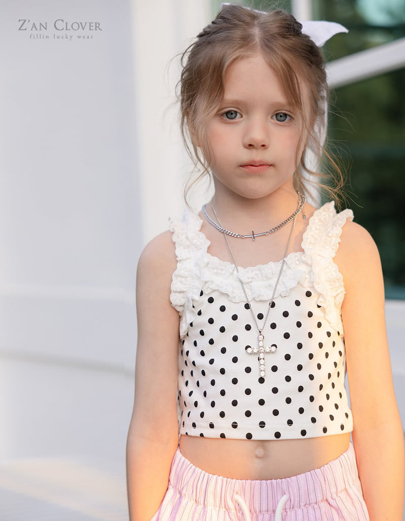 Zan Clover - Korean Children Fashion - #kidsstore - Dot Frill Sleeveless - 11