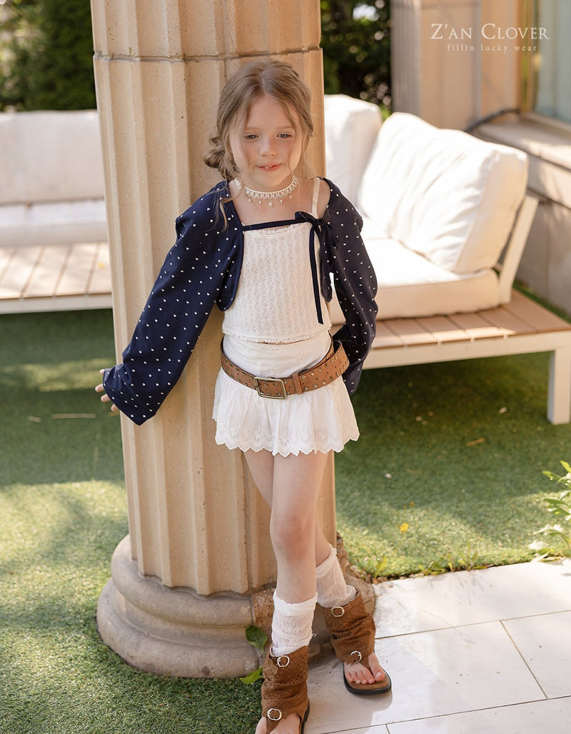 Zan Clover - Korean Children Fashion - #kidsstore - Heart Crop Cardigan - 8