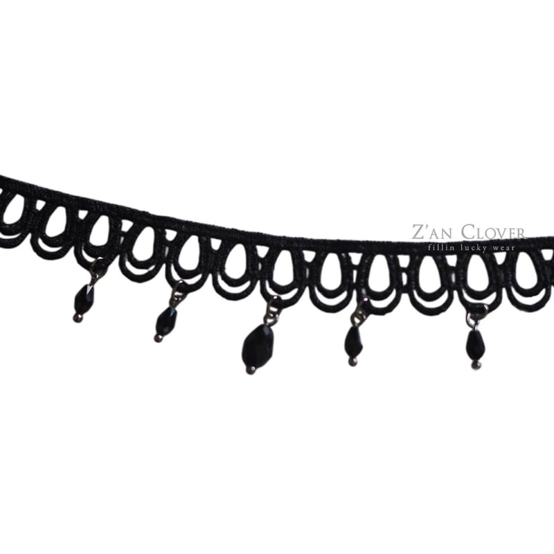 Zan Clover - Korean Children Fashion - #kidsstore - Drop Lace Choker - 4