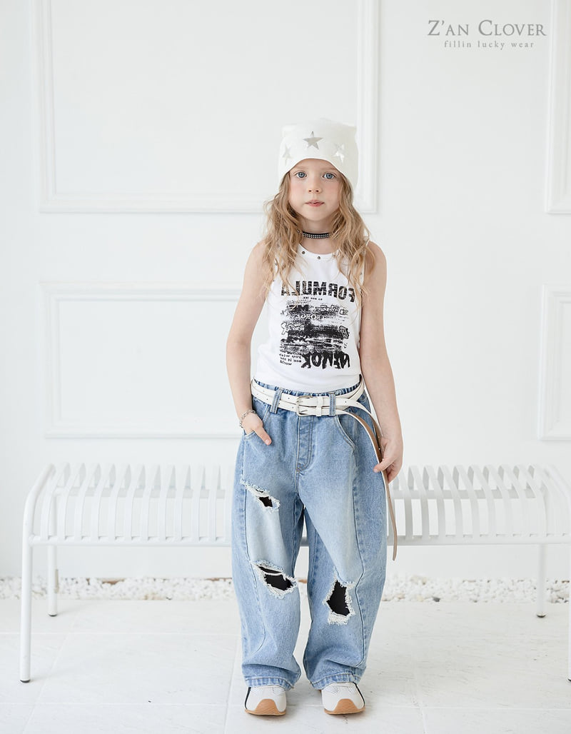 Zan Clover - Korean Children Fashion - #kidsstore - Stud Graphic Sleeveless - 4
