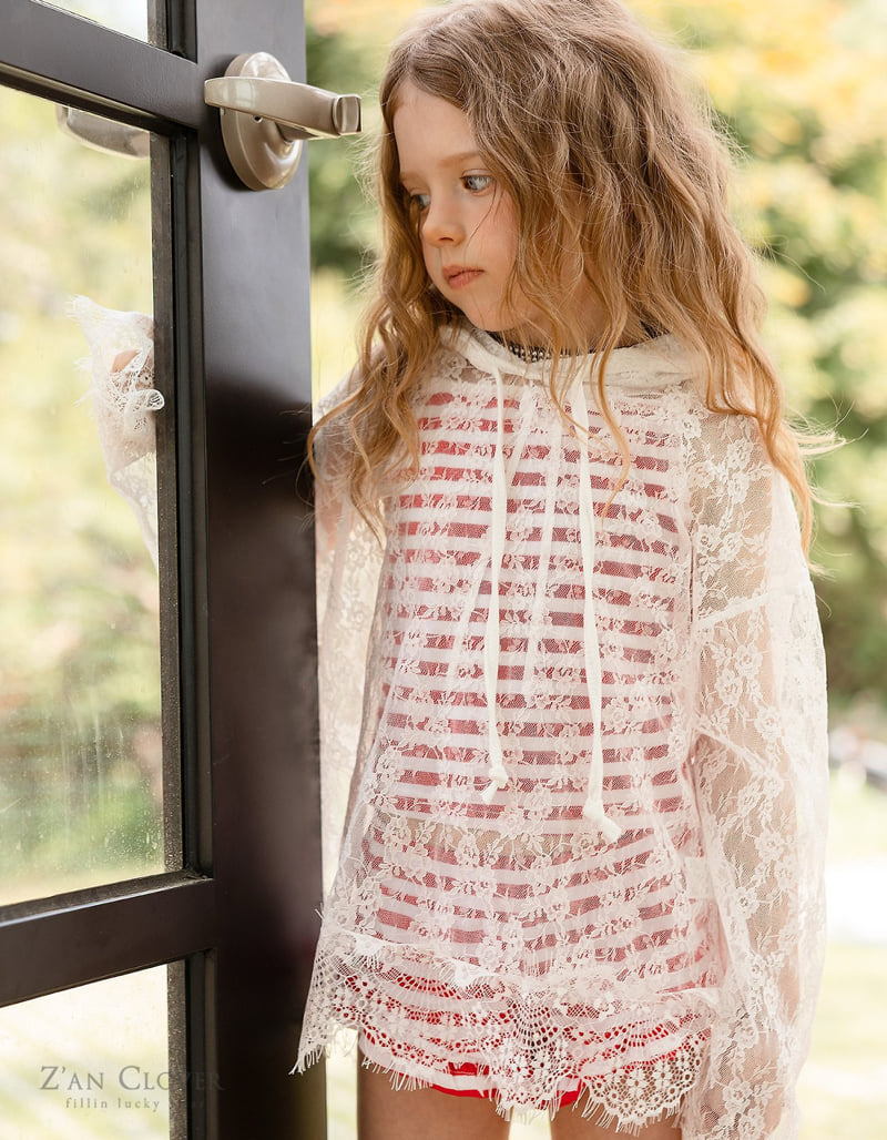 Zan Clover - Korean Children Fashion - #magicofchildhood - See-Through Lace Hoodie - 11
