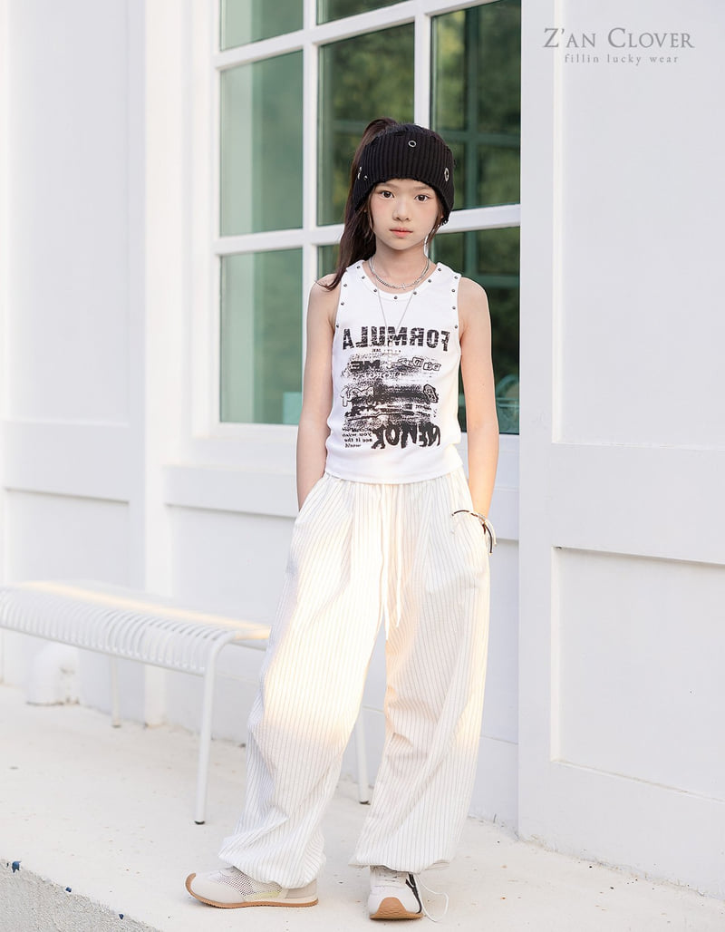 Zan Clover - Korean Children Fashion - #minifashionista - Stud Graphic Sleeveless - 8