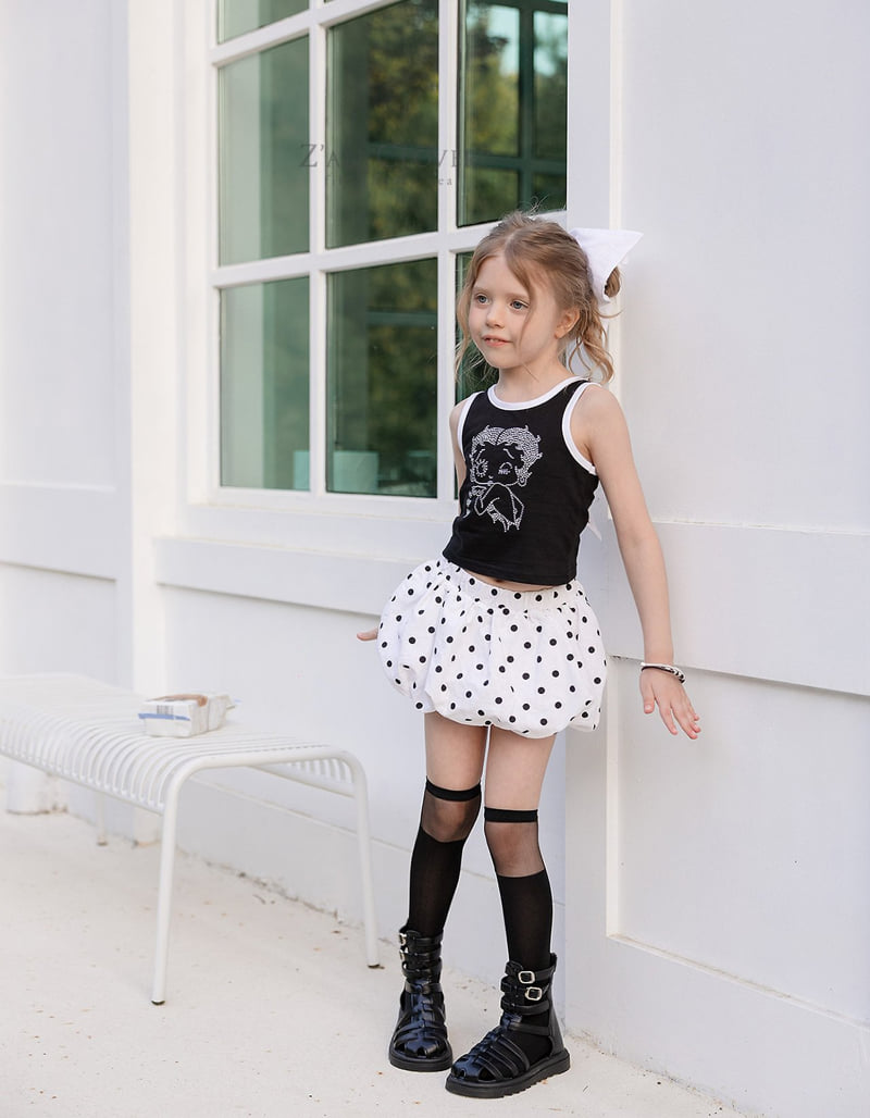Zan Clover - Korean Children Fashion - #minifashionista - Dot Balloon Skirt - 4