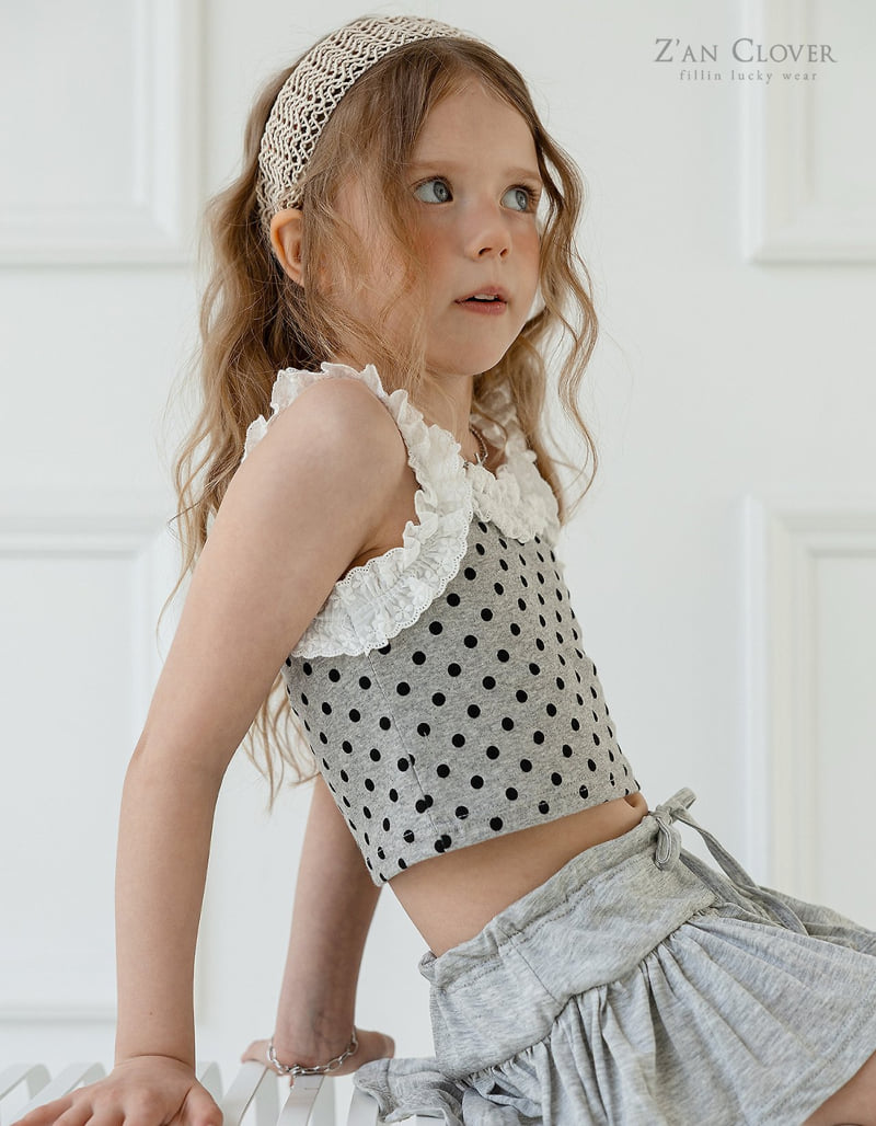 Zan Clover - Korean Children Fashion - #prettylittlegirls - Dot Frill Sleeveless - 3