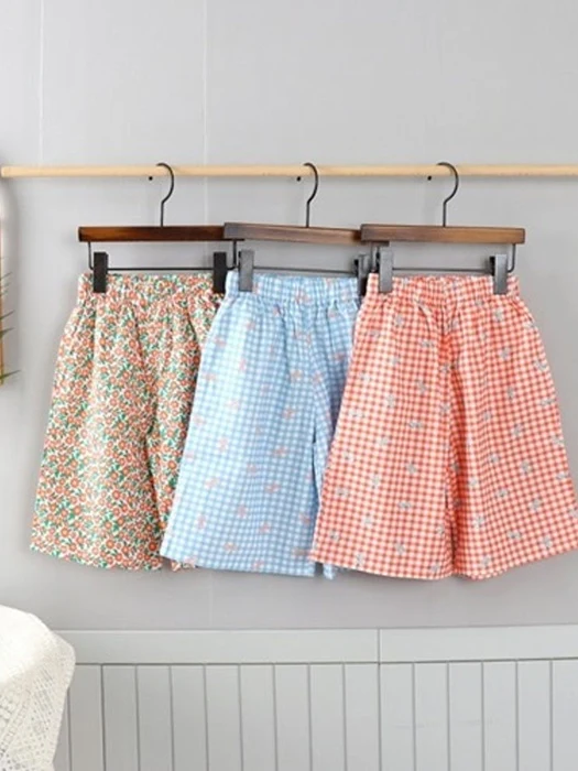 Mini Check Ribbon Wide Pants