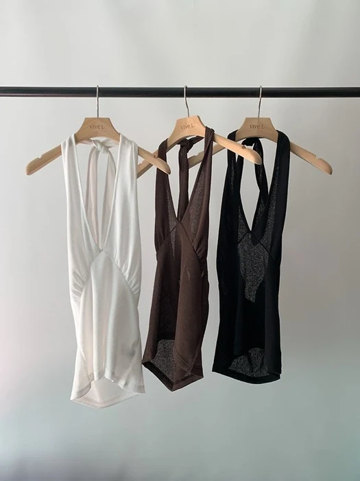Waffle Halter Sleeveless Top