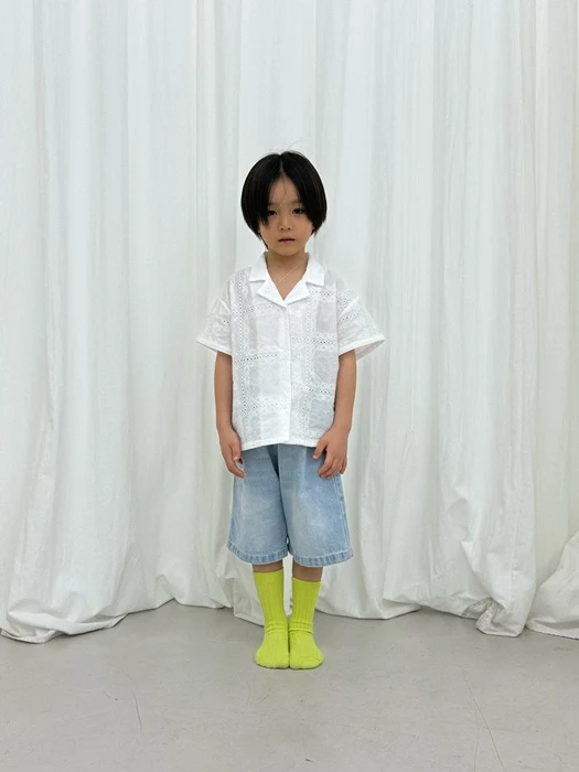 Heart Rivet Half Denim Pants Heart Rivet Half Denim Pants
