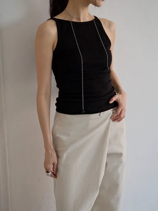 Back-Off Ribbed Sleeveless Top