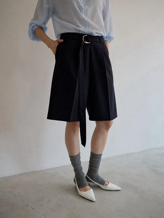 Belted Bermuda Pants Belted Bermuda Pants
