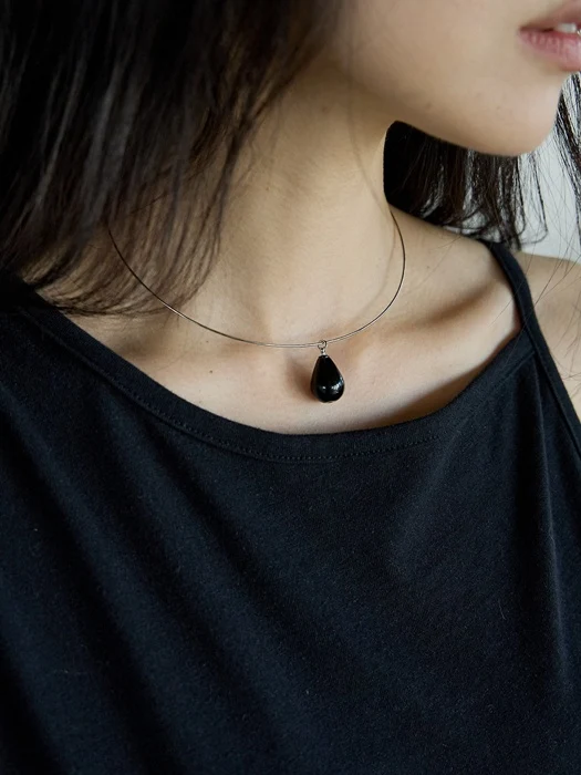 Onyx Drop Bangle Necklace Onyx Drop Bangle Necklace