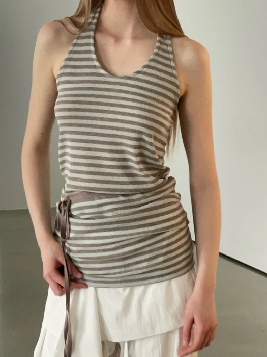 Halter Belt Knit Top