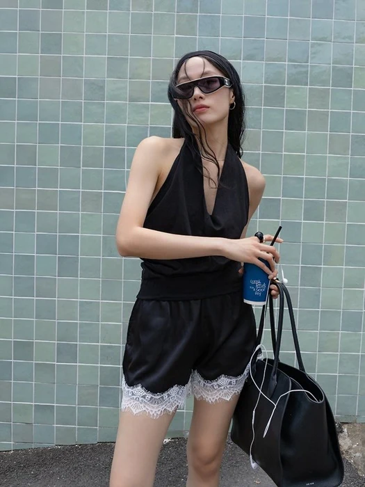 Natural Draped Halter Top