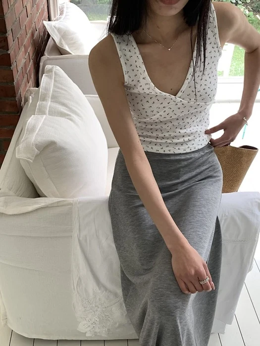 Wrap V-Neck Slim-Fit Sleeveless Top