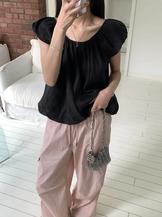 Shirred Puff Blouse