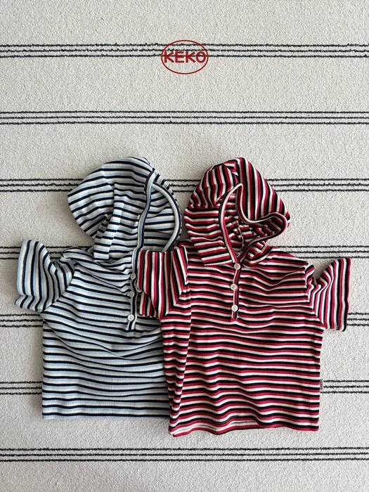 K Triple Stripe Hooded Tee K Triple Stripe Hooded Tee
