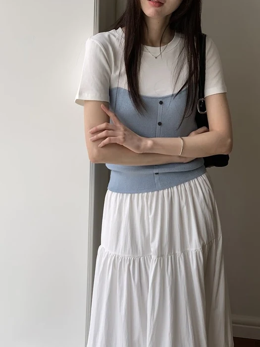 Bow Contrast Knit Top