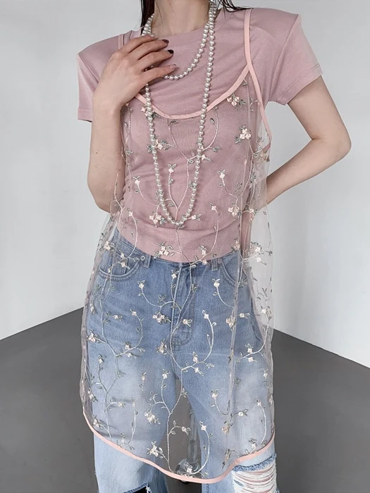 Floral Embroidered One-piece