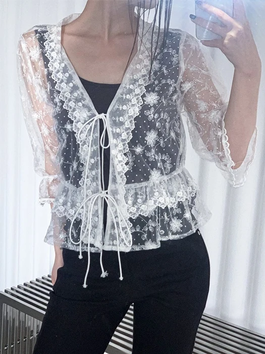 Floral Embroidered Cardigan