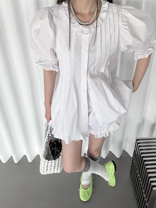 Frill Puff Balloon Blouse Frill Puff Balloon Blouse