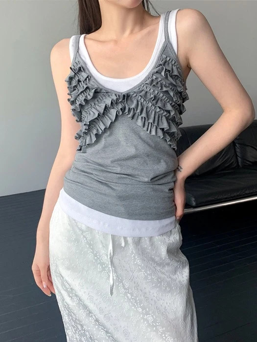 CC Frill Sleeveless Top CC Frill Sleeveless Top