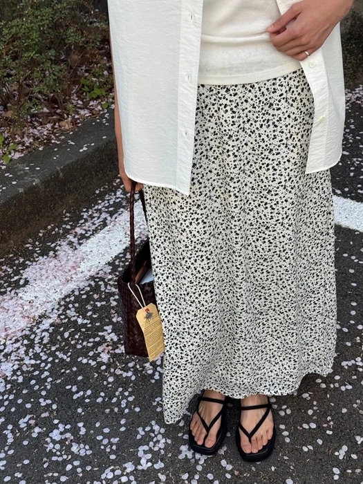 Floral Elastic-Waist Skirt