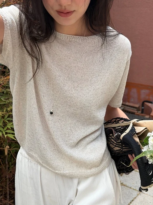 Salt Linen Boat-Neck Knit Top Salt Linen Boat-Neck Knit Top