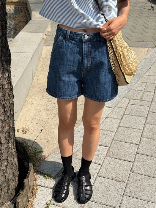 Slub Denim Shorts