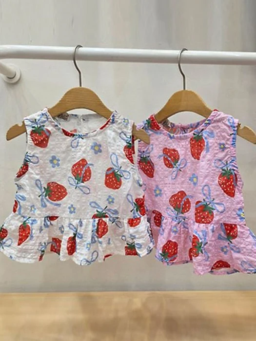 Strawberry Sleeveless Blouse