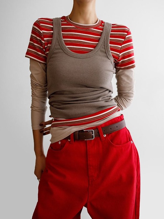 Sleeveless Ribbed Jersey Tank Top Sleeveless Ribbed Jersey Tank Top