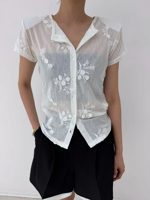 H Daisy Embroidered Cardigan H Daisy Embroidered Cardigan