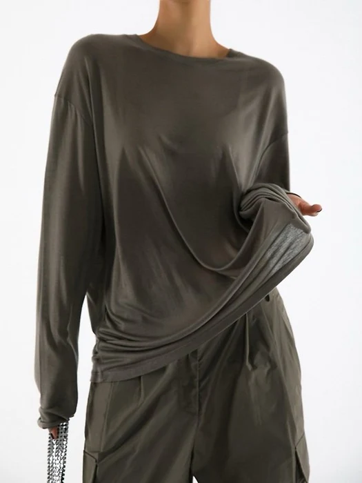 Classic Oversized Soft Modal Long-Sleeve Tee Classic Oversized Soft Modal Long-Sleeve Tee