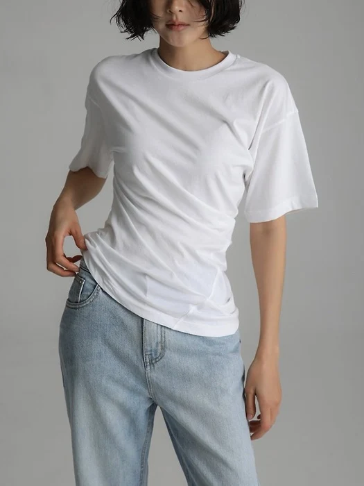 Twisted Drape Side-Line Detail Tee Twisted Drape Side-Line Detail Tee
