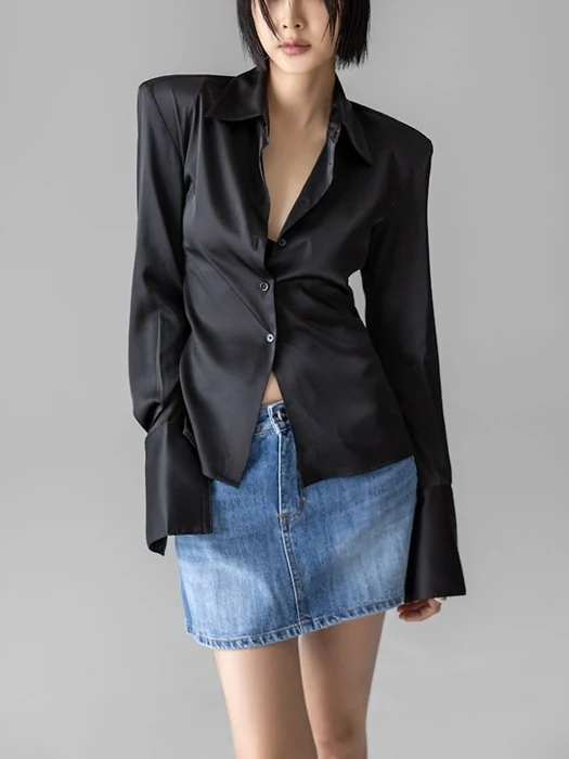 Classic Slim-Fit Satin Shirt Classic Slim-Fit Satin Shirt
