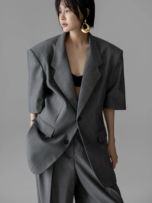 Half-Sleeve Summer Wool Blazer Half-Sleeve Summer Wool Blazer