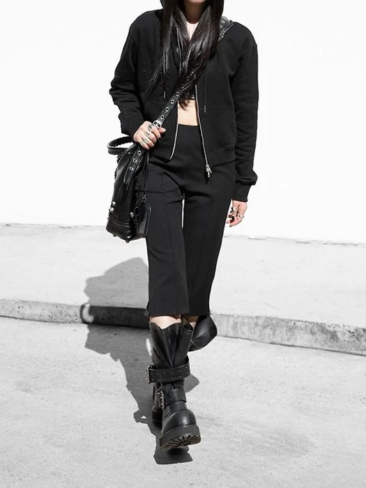 Crease-Line Slit Midi Pants Crease-Line Slit Midi Pants
