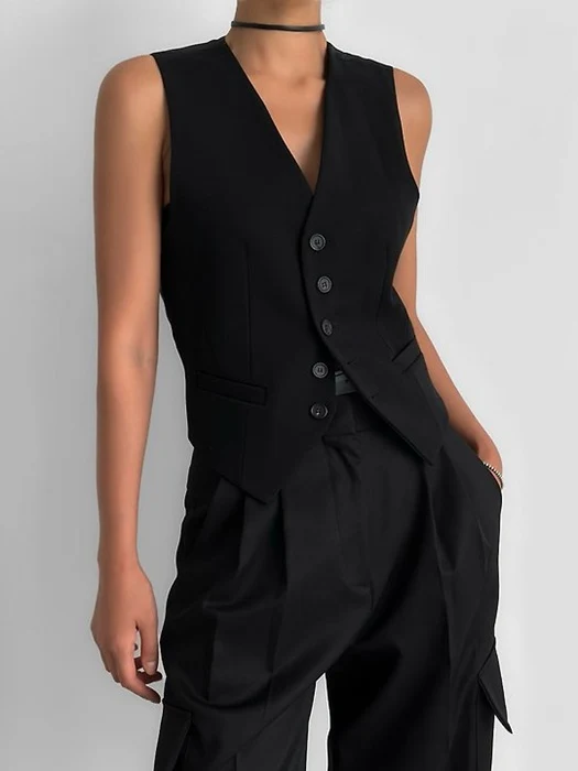 Five-Button Tailored Suit Vest